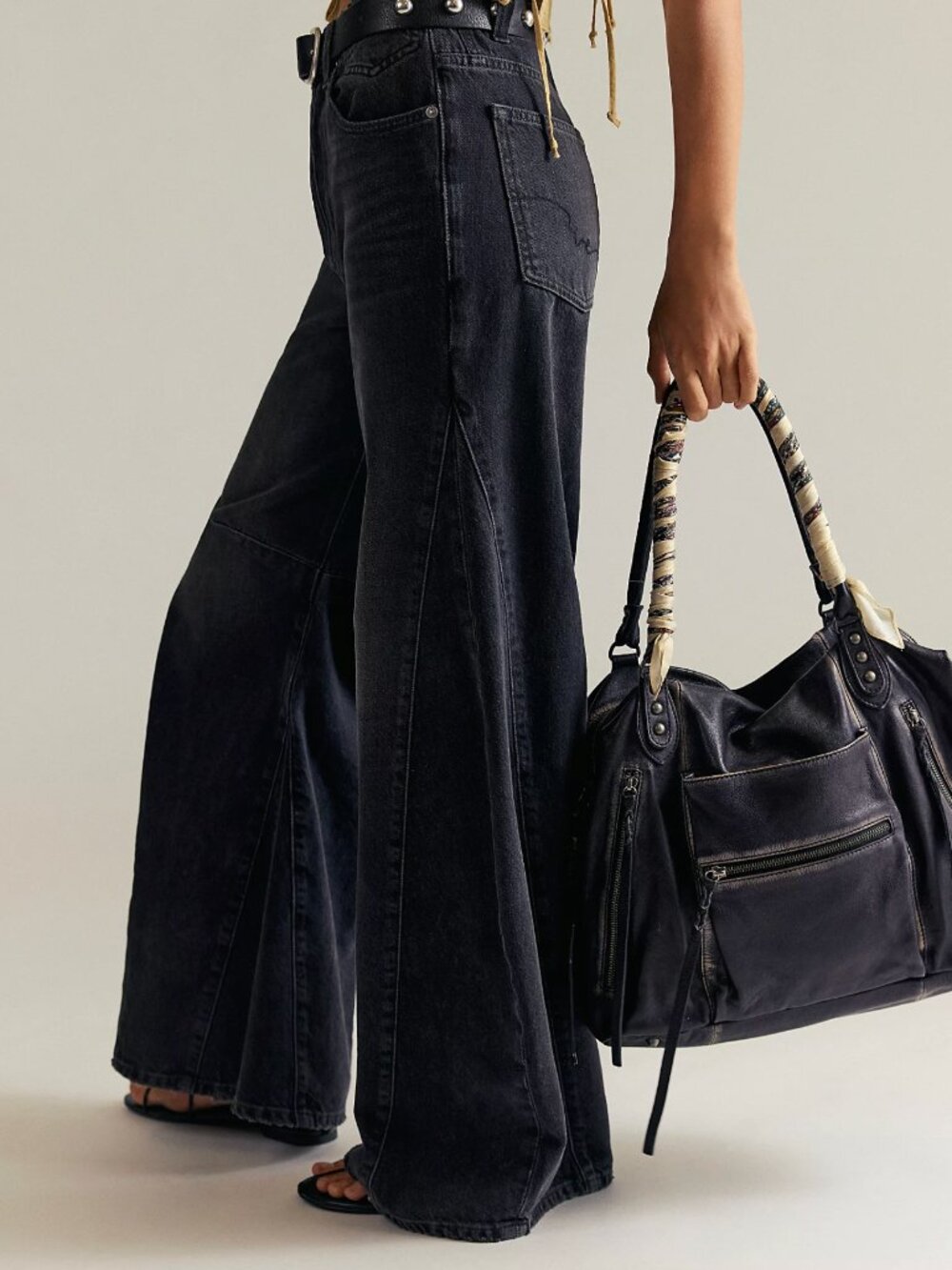 We The Free Black Wide Leg Flare Jeans